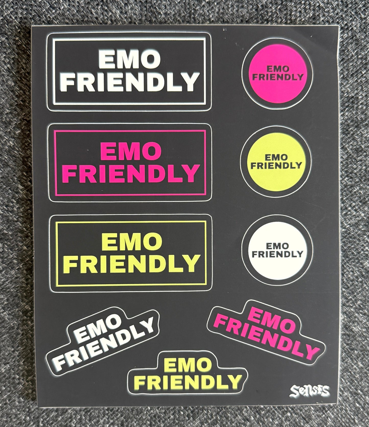 EMO FRIENDLY sticker sheet