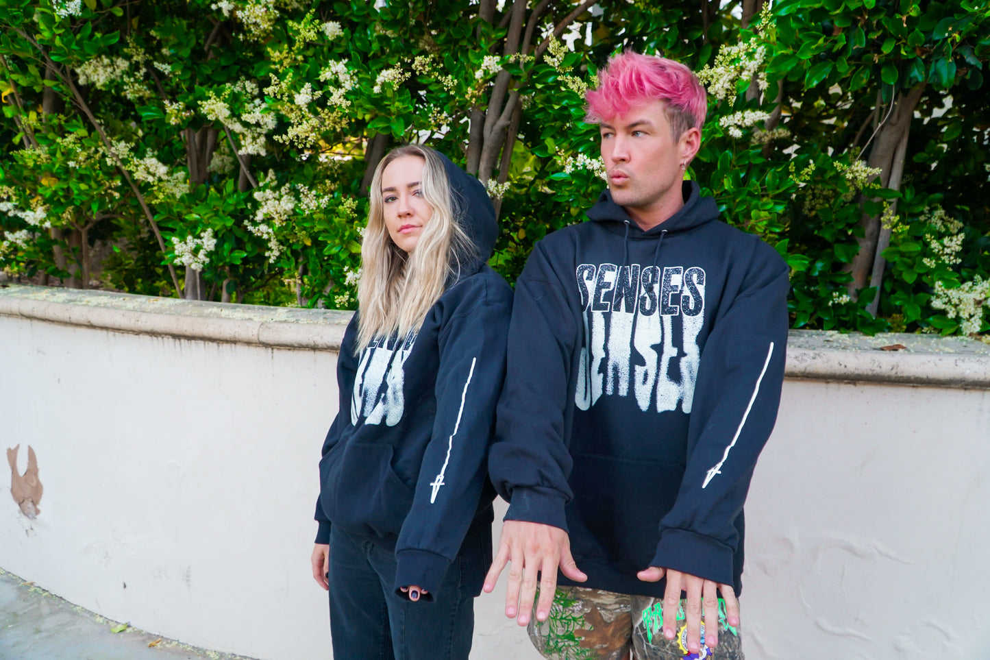 senses drip logo hoodie