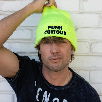 Neon Yellow 'Punk Curious' senses BEANIE