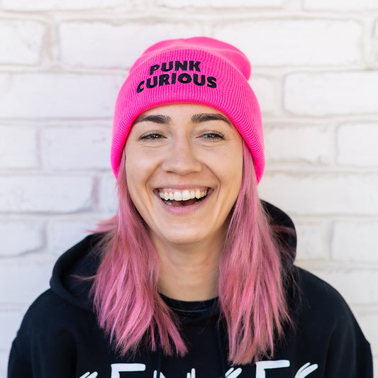 Neon Pink 'Punk Curious' senses BEANIE