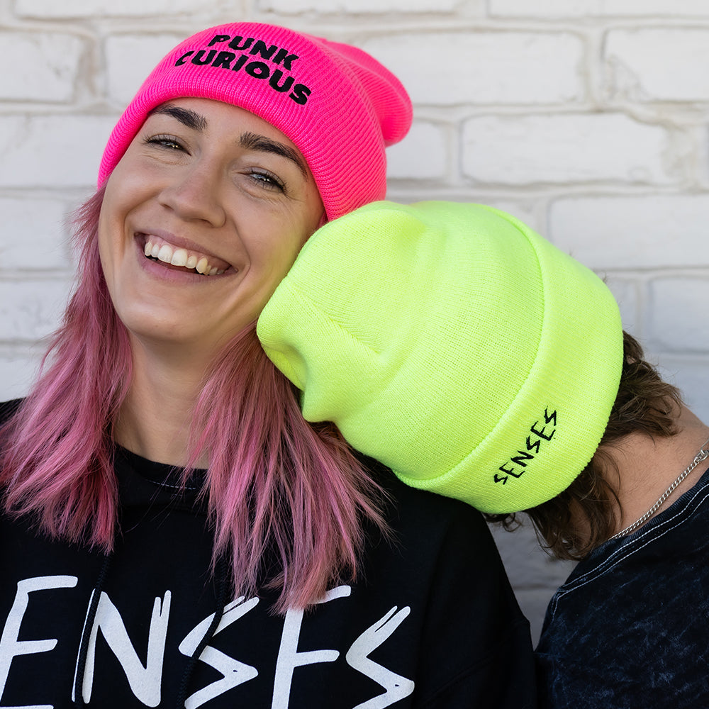 Neon Yellow 'Punk Curious' senses BEANIE