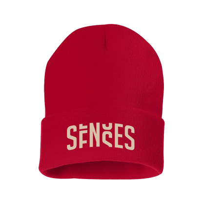 senses red beanie