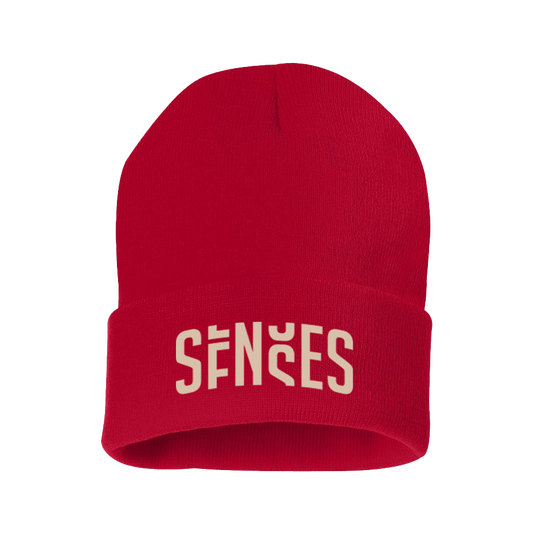 senses red beanie