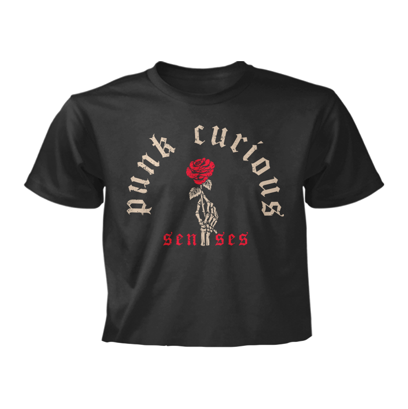 senses Skeleton Rose Crop Tee