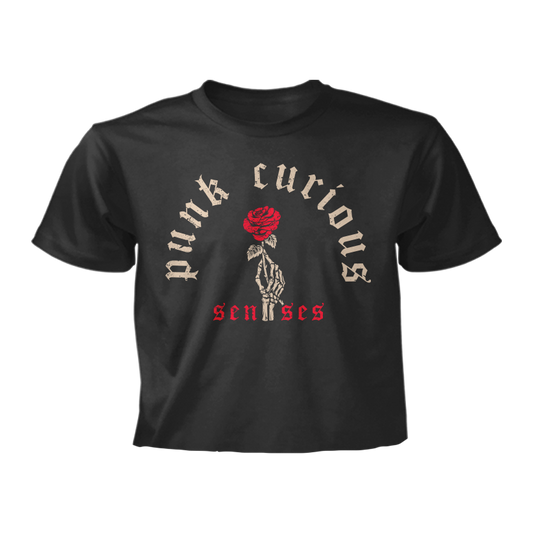 senses Skeleton Rose Crop Tee